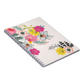 Abstraktes rosa Blumenmuster | Notizbuch Journal Notizblock (Rechte Seite)