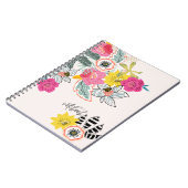 Abstraktes rosa Blumenmuster | Notizbuch Journal Notizblock (Linke Seite)