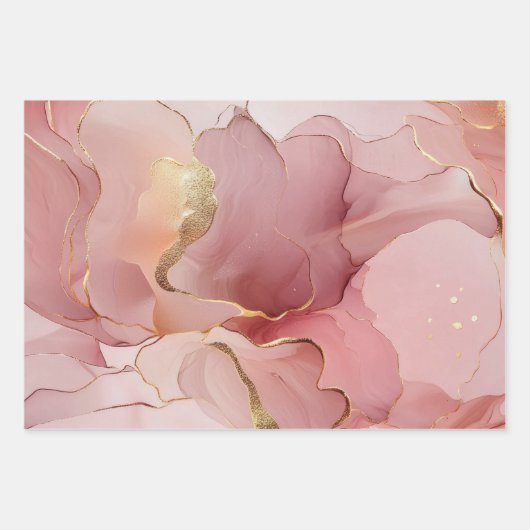 Abstraktes Rosa-Brautparty Geschenkpapier Set (Vorderseite 3)