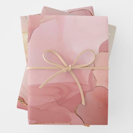 Abstraktes Rosa-Brautparty Geschenkpapier Set (Beispiel)