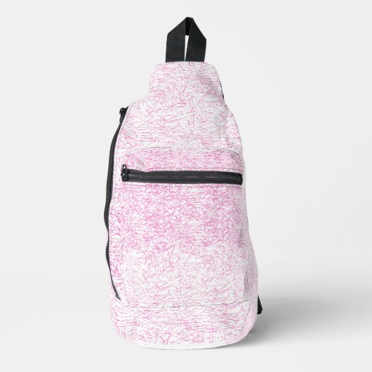 Abstraktes rosa Büroordner-Set Crossbody Bag (Vorderseite)