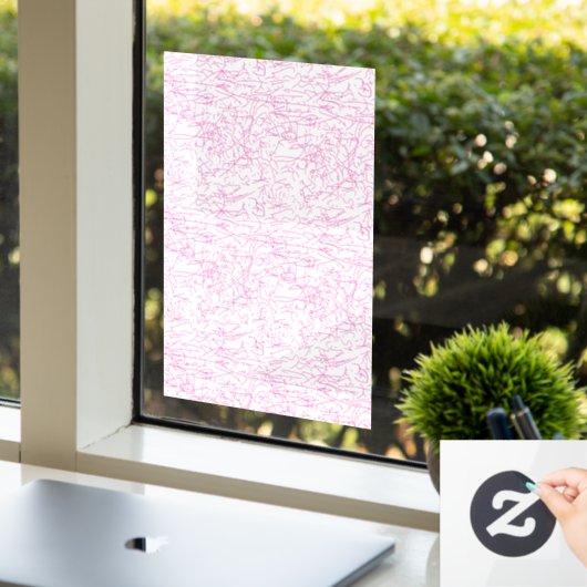 Abstraktes rosa Büroordner-Set Fensteraufkleber (Büro)