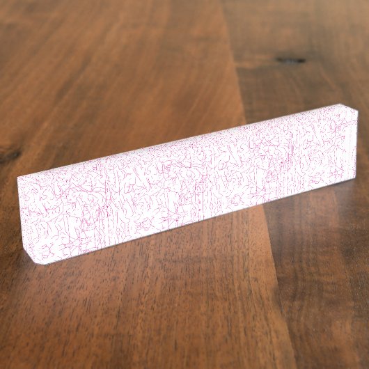 Abstraktes rosa Büroordner-Set Namensplakette (Seite)