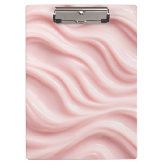 Abstraktes Rosa-Creme-Muster Klemmbrett (Vorderseite)
