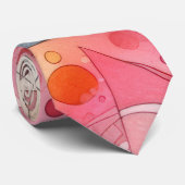 Abstraktes rosa farbenfrohes geometrisches Design Krawatte (Gerollt)