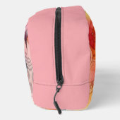 Abstraktes rosa farbenfrohes geometrisches Design Waschbeutel (Rechts)