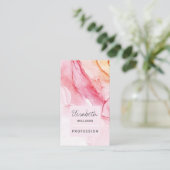 Abstraktes rosa Farbtupfer Malerei Elegant Visitenkarte (Stehend Vorderseite)