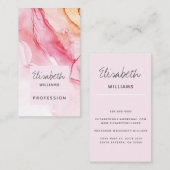 Abstraktes rosa Farbtupfer Malerei Elegant Visitenkarte (Vorne/Hinten)