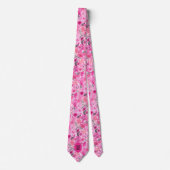 Abstraktes rosa florales Monogramm Krawatte (Vorderseite)