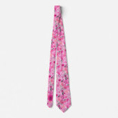 Abstraktes rosa florales Monogramm Krawatte (Rückseite)