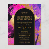 Abstraktes Rosa FOTO Hochzeit Einladung (Vorderseite)