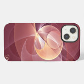 Abstraktes Rosa-Fraktal-Monogramm iPhone Hülle (Rückseite (Horizontal))