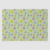 Abstraktes rosa-gelbes Blumengewebe Seidenpapier (Vorderseite)