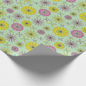 Abstraktes rosa-gelbes Blumenpapier Geschenkpapier (Ecke)