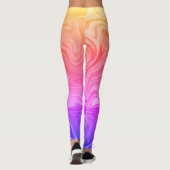 Abstraktes Rosa Gelbgelb-Gelb Leggings (Rückseite)