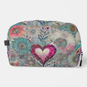 Abstraktes rosa Heart Toilettenbeutel Waschbeutel (Vorderseite)