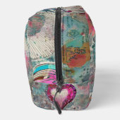 Abstraktes rosa Heart Toilettenbeutel Waschbeutel (Rechts)