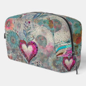 Abstraktes rosa Heart Toilettenbeutel Waschbeutel (Rechte Ecke)