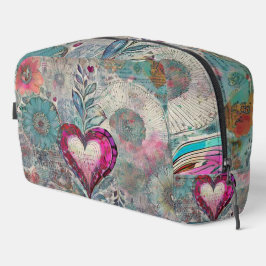 Abstraktes rosa Heart Toilettenbeutel Waschbeutel