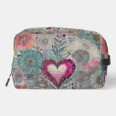 Abstraktes rosa Heart Toilettenbeutel Waschbeutel (Rückseite)