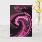 Abstraktes rosa Herz I LIEBE SIE Karte (Gelbe Blume)