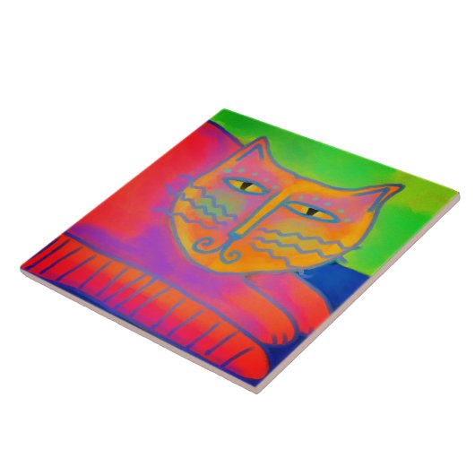 Abstraktes, rosa katzenfarbenes, digitales Bild Fliese (Seite)