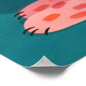 Abstraktes rosa Katzenposter, farbenfrohe Tierwand Poster (Ecke)