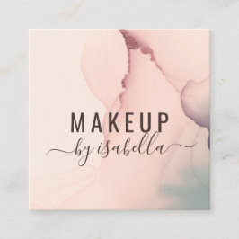 Abstraktes Rosa Makeup Artist Square Business Quadratische Visitenkarte