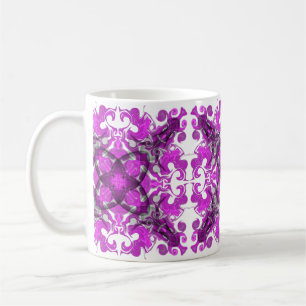 Abstraktes rosa Mandala, psychedelischer Schmetter Kaffeetasse