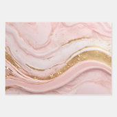 Abstraktes rosa Marmormuster mit Imitat Glitzer Geschenkpapier Set (Vorderseite 2)