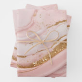 Abstraktes rosa Marmormuster mit Imitat Glitzer Geschenkpapier Set (Beispiel)