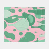 Abstraktes Rosa-Mintgrün-Schmelz-Tropfen-Muster  Fleecedecke (Vorderseite (Horizontal))