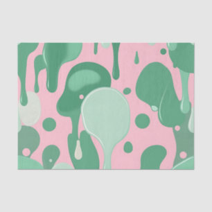 Abstraktes Rosa-Mintgrün-Schmelz-Tropfen-Muster Seidenpapier