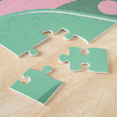 Abstraktes Rosa-Mintgrün-Schmelztropfenmuster Puzzle (Seite)