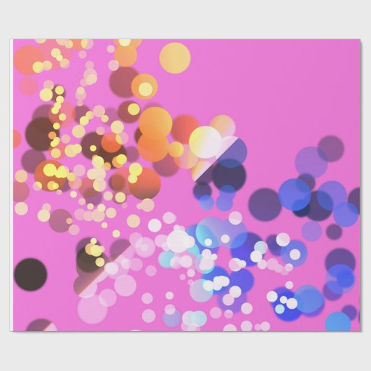 Abstraktes Rosa mit bunten Taschenlampen Geschenkpapier (Flach)