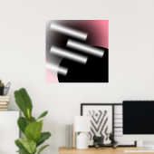 Abstraktes Rosa mit Lichtstrahlen AP0005 Poster (Heimbüro)