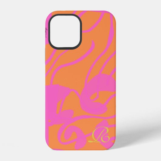 Abstraktes Rosa Monogramm Case-Mate iPhone-Hülle iPhone Hülle (Rückseite)