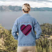 Abstraktes, rosa Muster Denim Jacket Jeansjacke