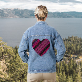 Abstraktes, rosa Muster Denim Jacket Jeansjacke