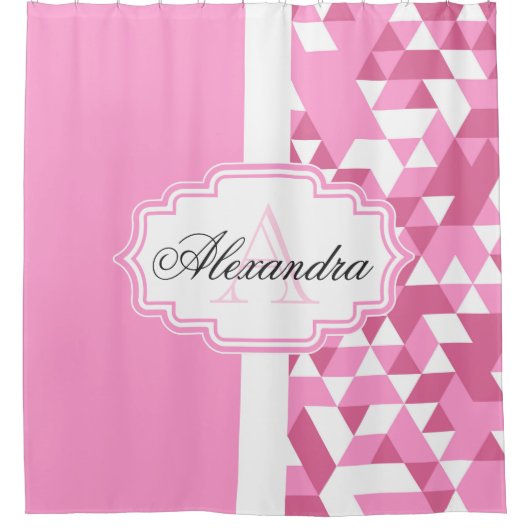 Abstraktes rosa Muster Duschvorhang (Vorderseite)