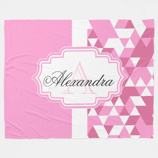 Abstraktes rosa Muster Fleecedecke (Vorderseite (Horizontal))