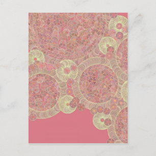 abstraktes rosa Muster florale Farbe personalisier Postkarte