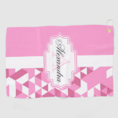Abstraktes rosa Muster Golfhandtuch (Horizontal)