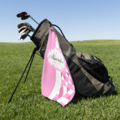 Abstraktes rosa Muster Golfhandtuch (Gras)