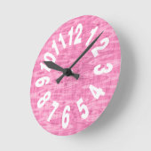 Abstraktes rosa Muster Große Zahlen Runde Wanduhr (Winkel)