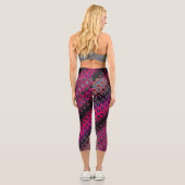 Abstraktes rosa Muster Hochwaisted Capris (Rückseite)