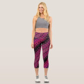 Abstraktes rosa Muster Hochwaisted Capris (Vorderseite)
