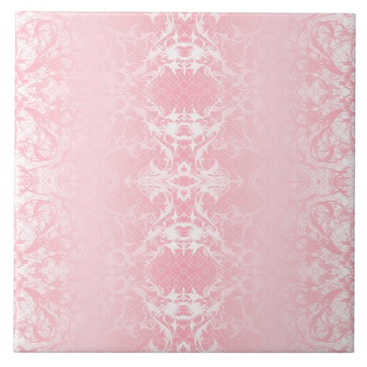 Abstraktes rosa Muster Keramik Tile Fliese (Vorderseite)