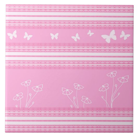 Abstraktes rosa Muster Keramikfliese (Vorderseite)