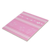Abstraktes rosa Muster Keramikfliese (Seite)